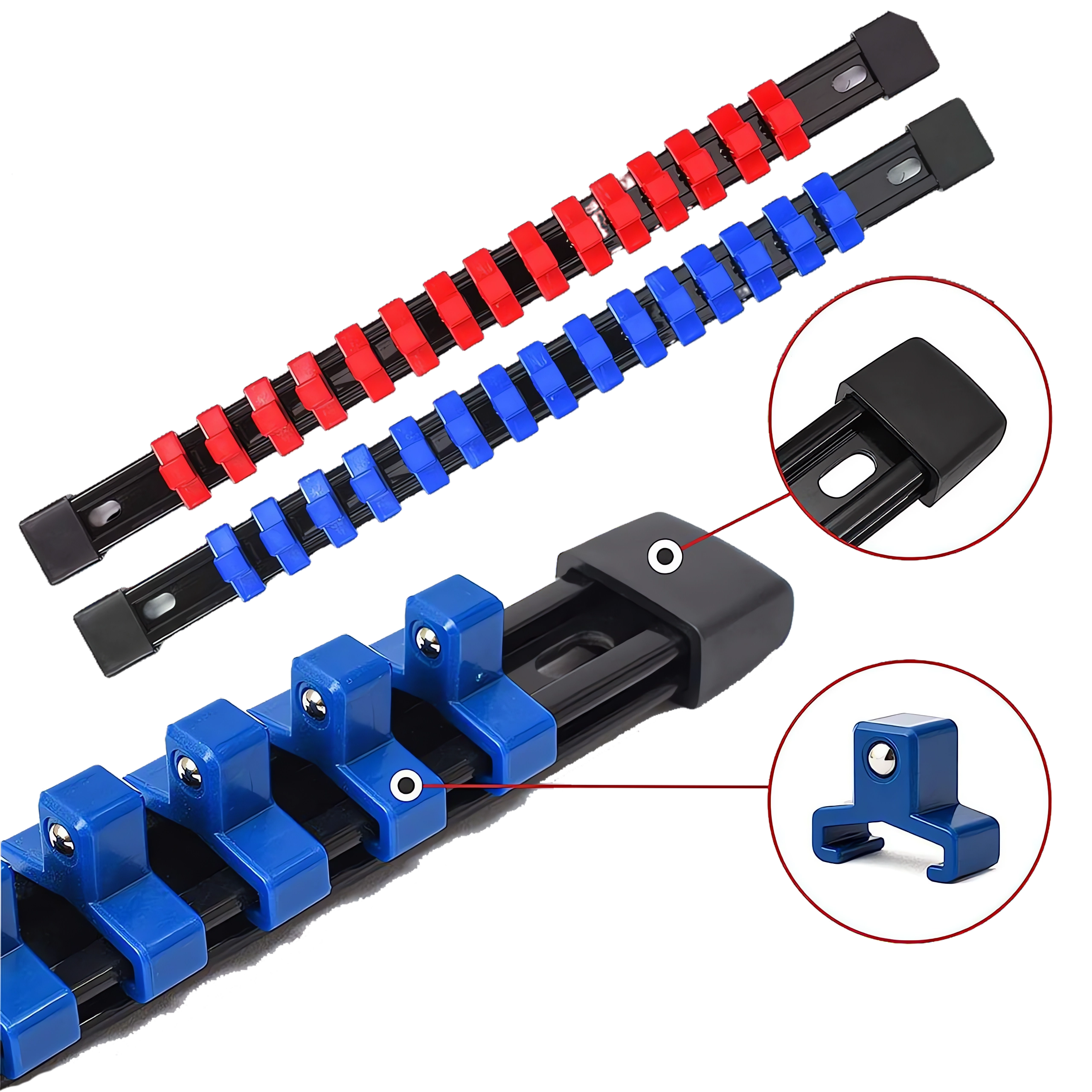 Juego De 6 Rieles Para Organizar Dados 1/4" 3/8" 1/2"