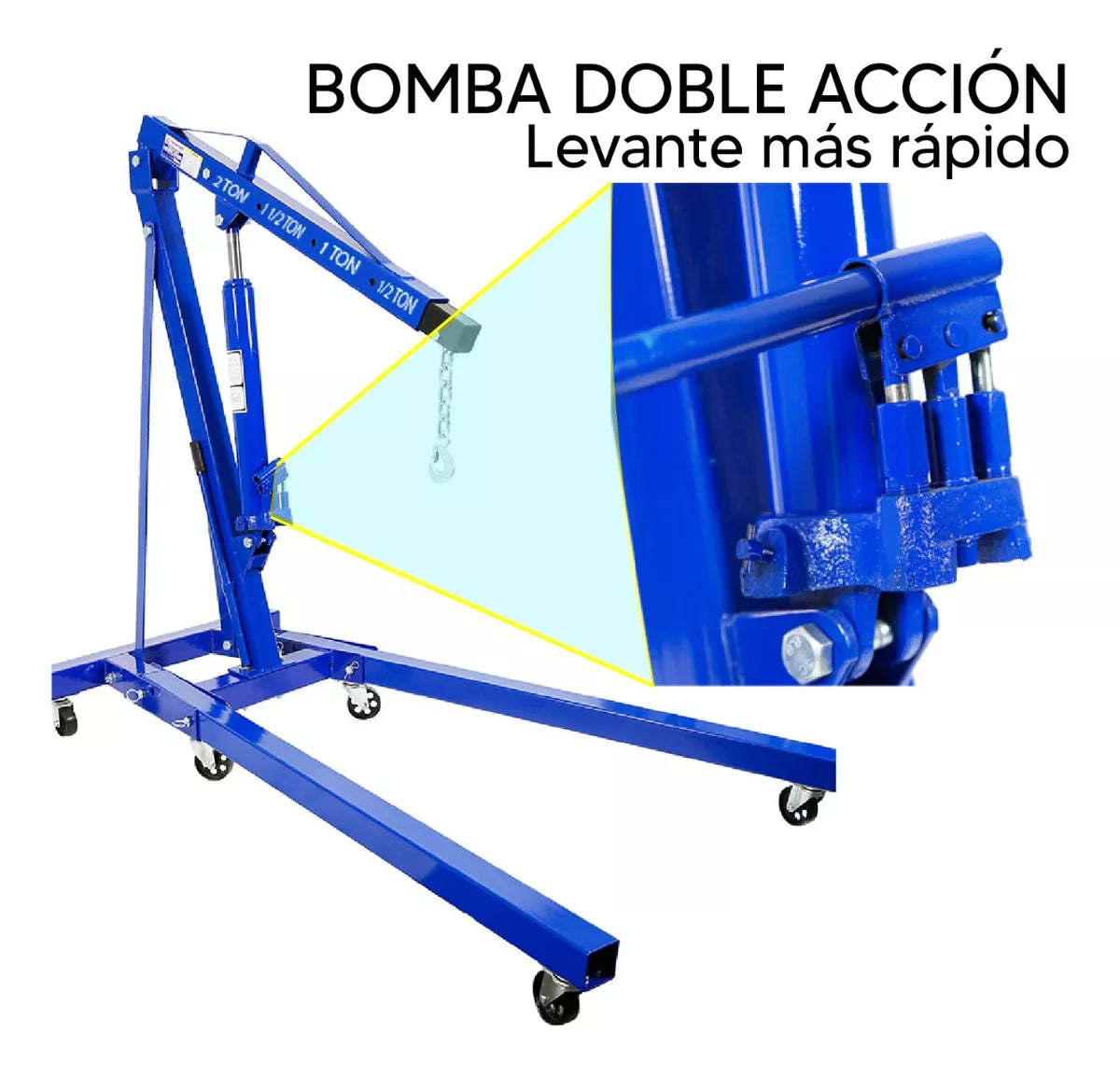 Pluma Hidraulica Para Motores Bomba Doble Plegable 2ton