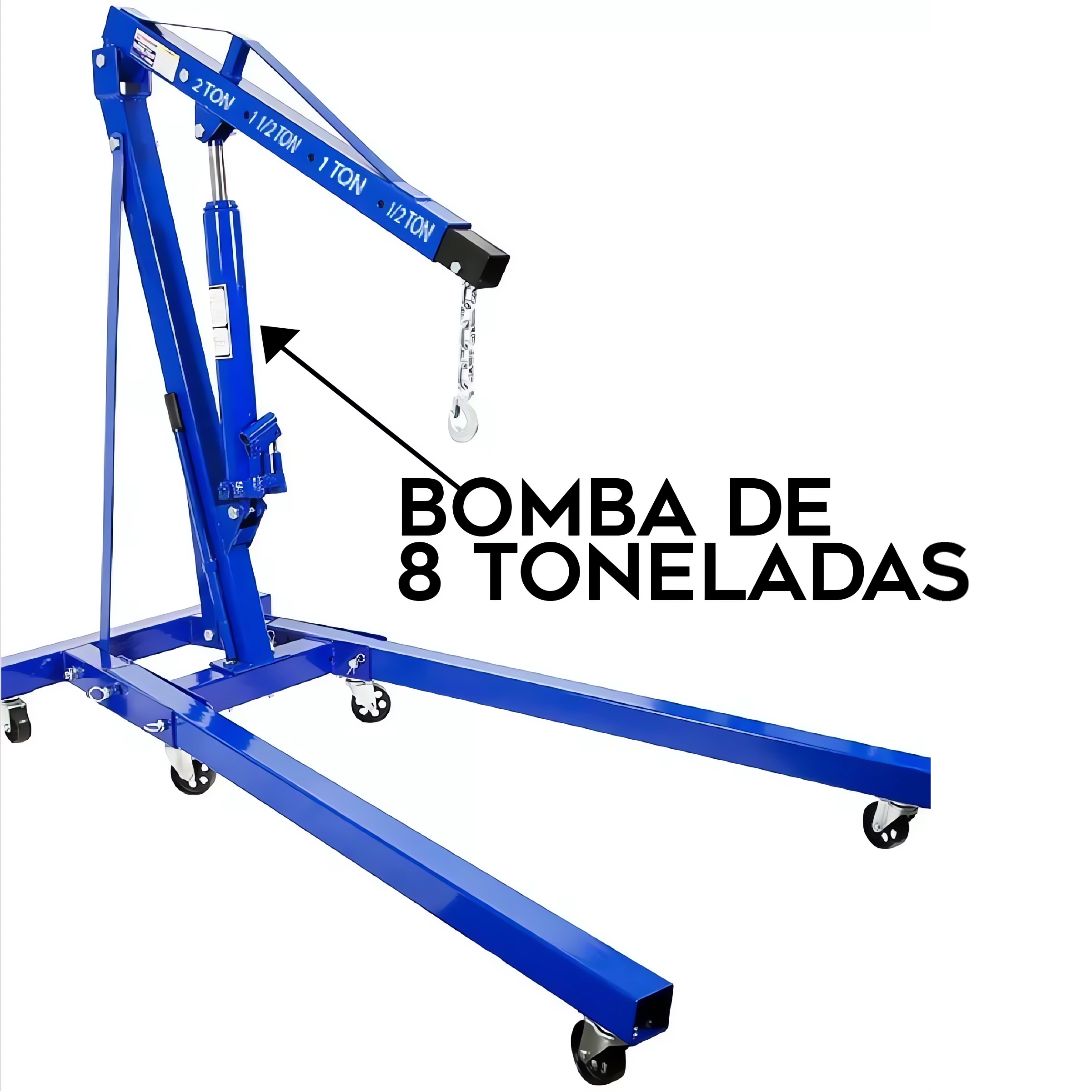 Pluma Hidraulica Para Motores Bomba Doble Plegable 2ton