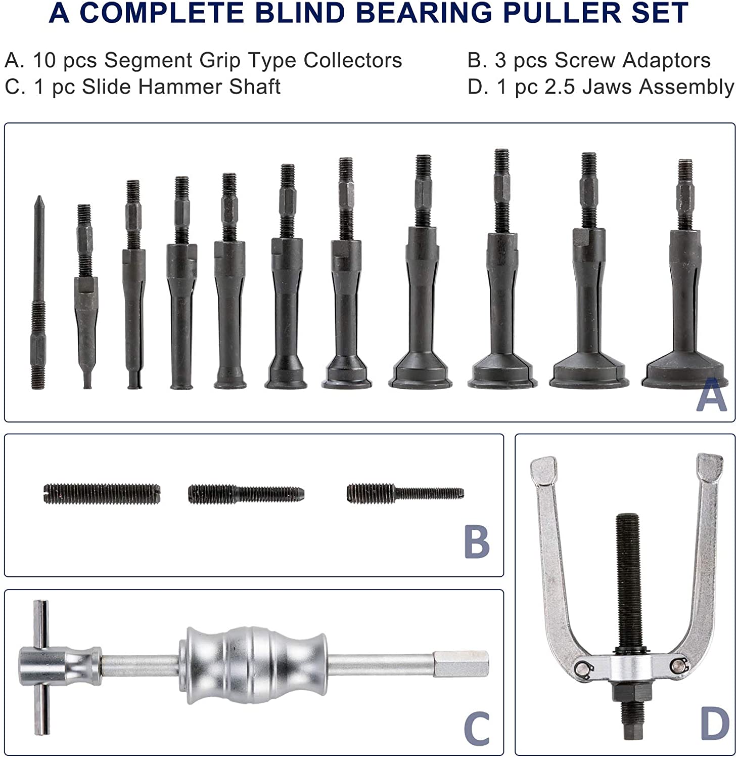 Extractor De Baleros Sellos y Bujes Internos 16pzs