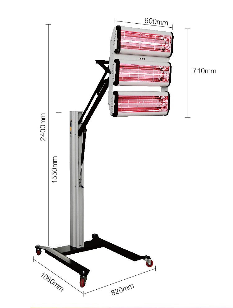 Lámpara De Secado Infrarrojo Pintura Automotriz 3 Paneles 3 x 1050 Watts Onda Corta