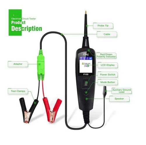 Probador De Circuitos P100 Jdiag Ps100 Power Probe