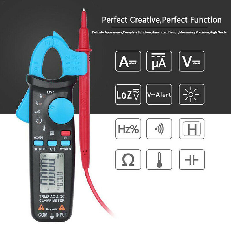Multímetro Amperímetro De Abrazadera O Gancho ACM91 CA/CD