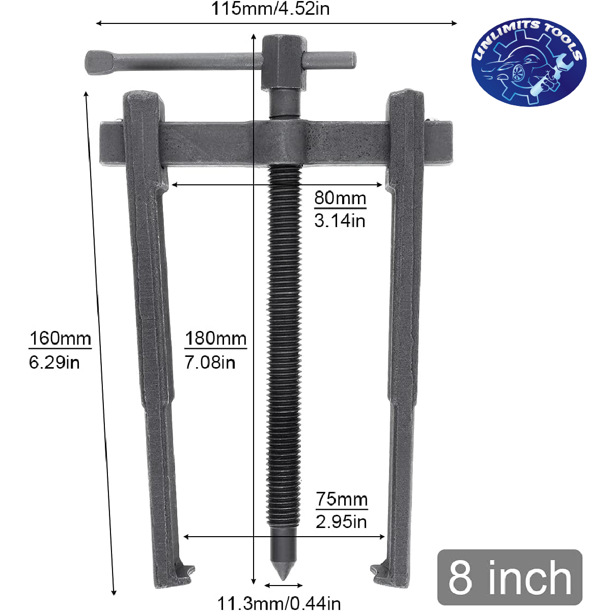 Extractor De Baleros Rodamientos 2 Garras Delgadas 8 Pulgadas