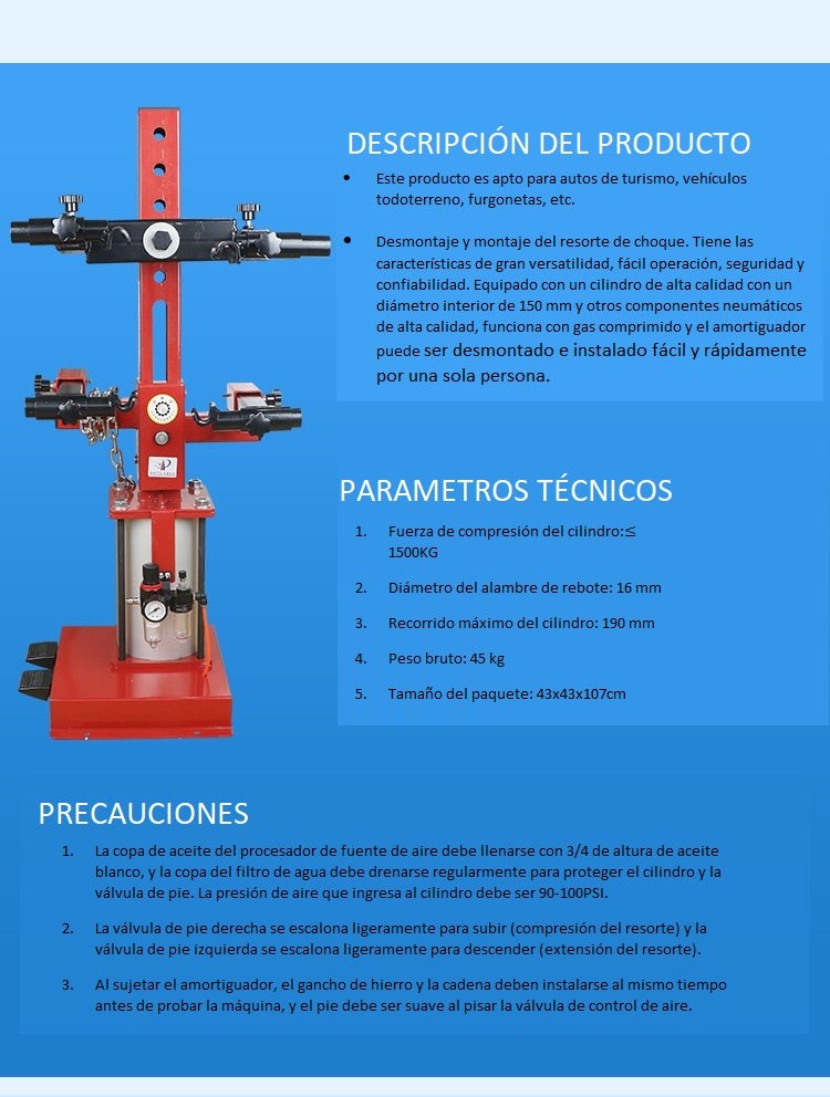 Opresor Neumatico De Resortes De Amortiguador 1.5ton