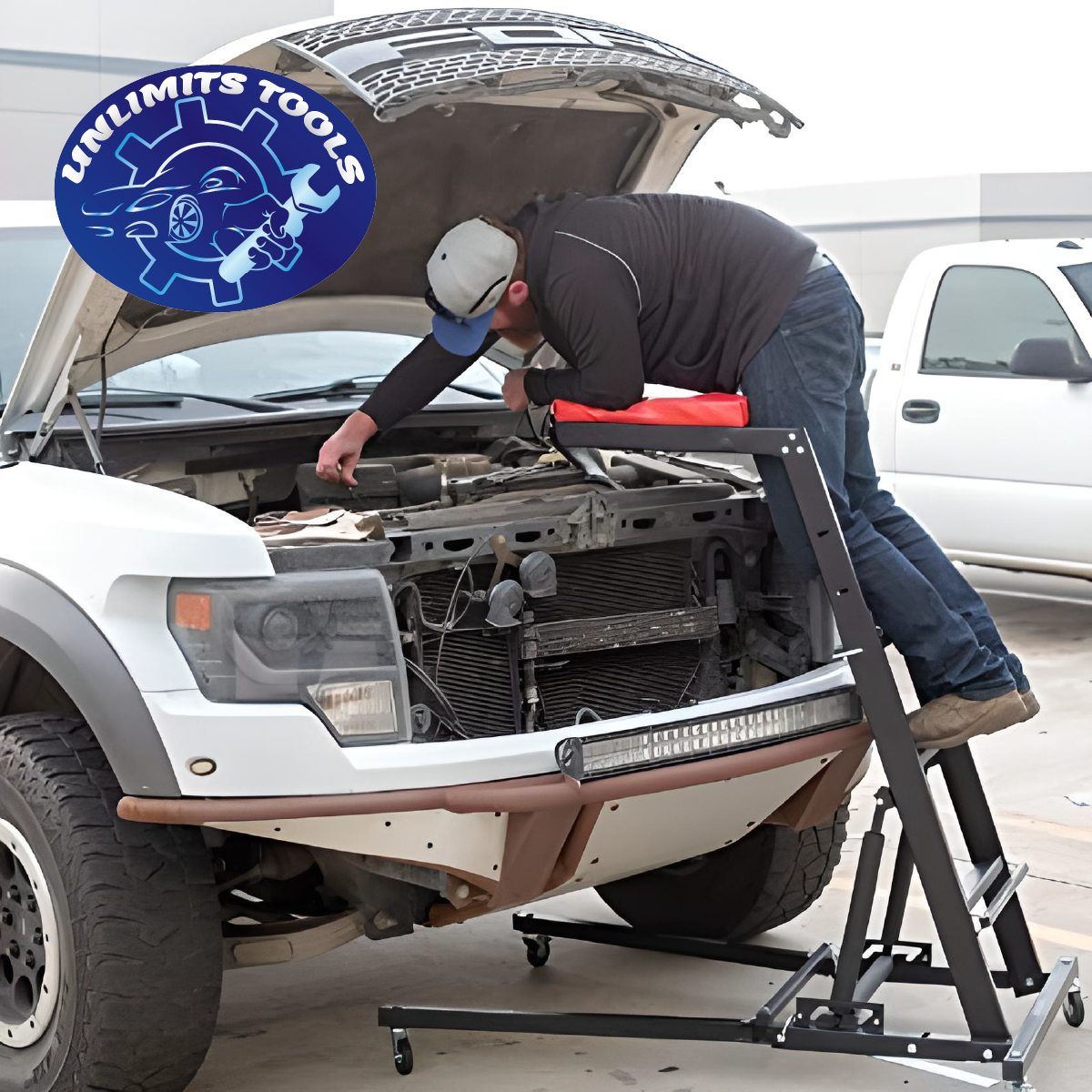 Escalera Para Mecánico Acolchonada Para Camionetas Grandes