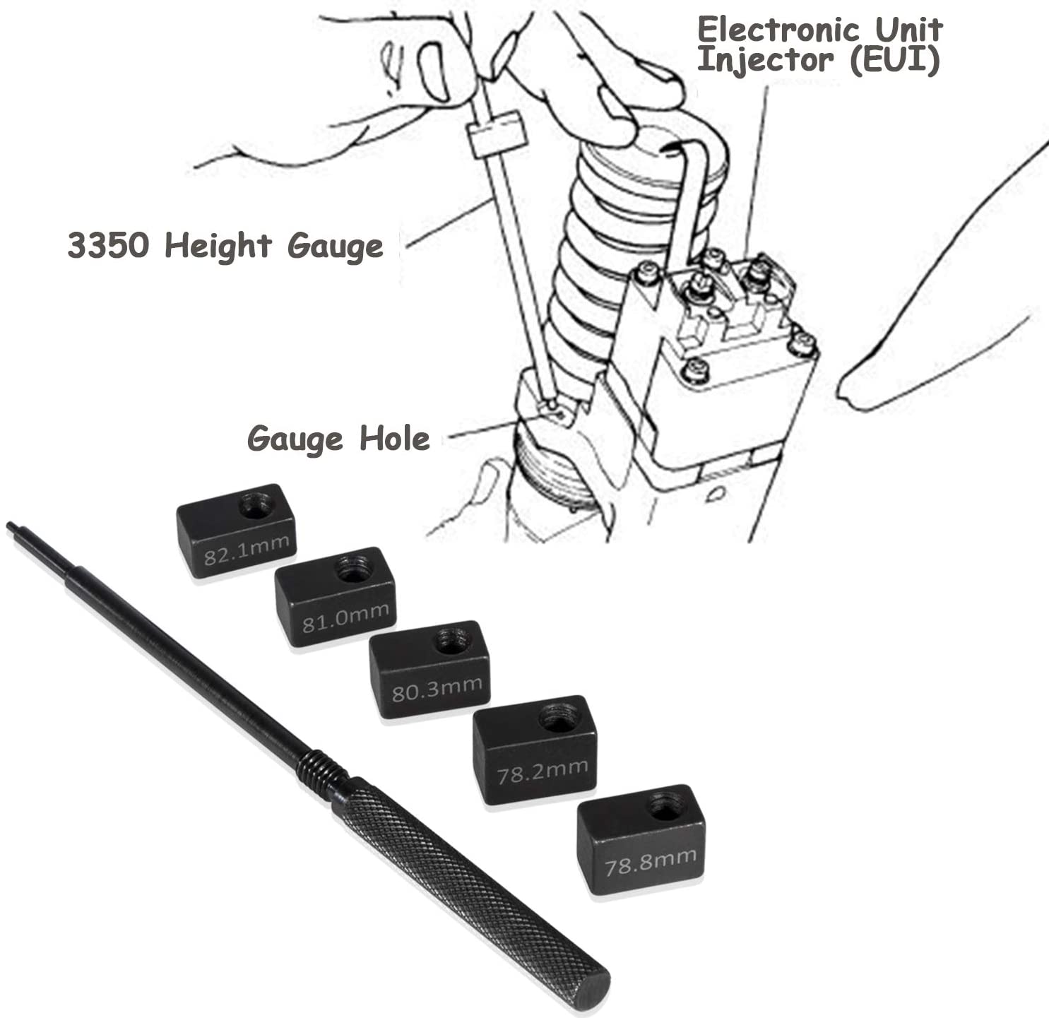 Herramienta para Calibrar la Altura de Inyectores Detroit Diesel Motores 50 60 Series o Similares J-35637, J-39697, J-42665, J-42749, J-45002